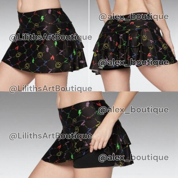 Zumba Generation Skort Shorts Bold Black Multicolor Print Size L (E027) - Picture 1 of 7